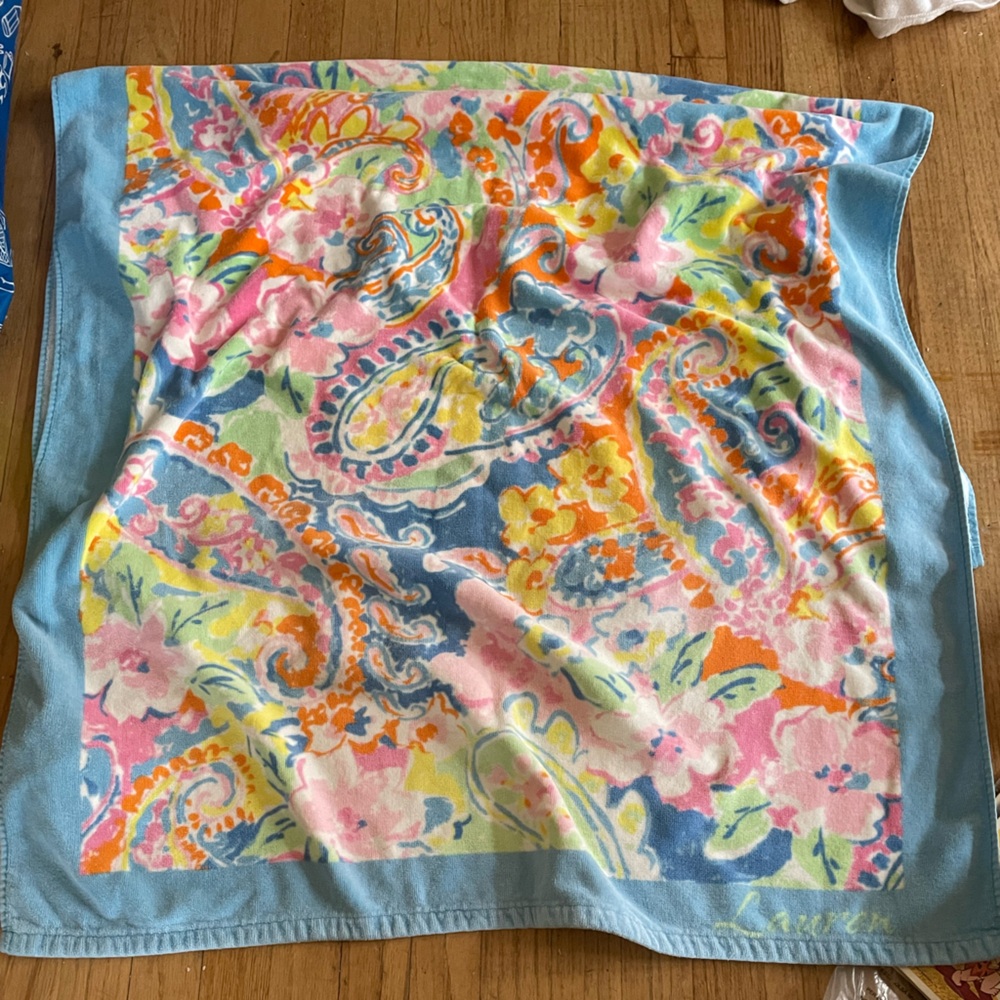 Lauren Ralph Lauren Floral Towel - Blue, Pink, Green